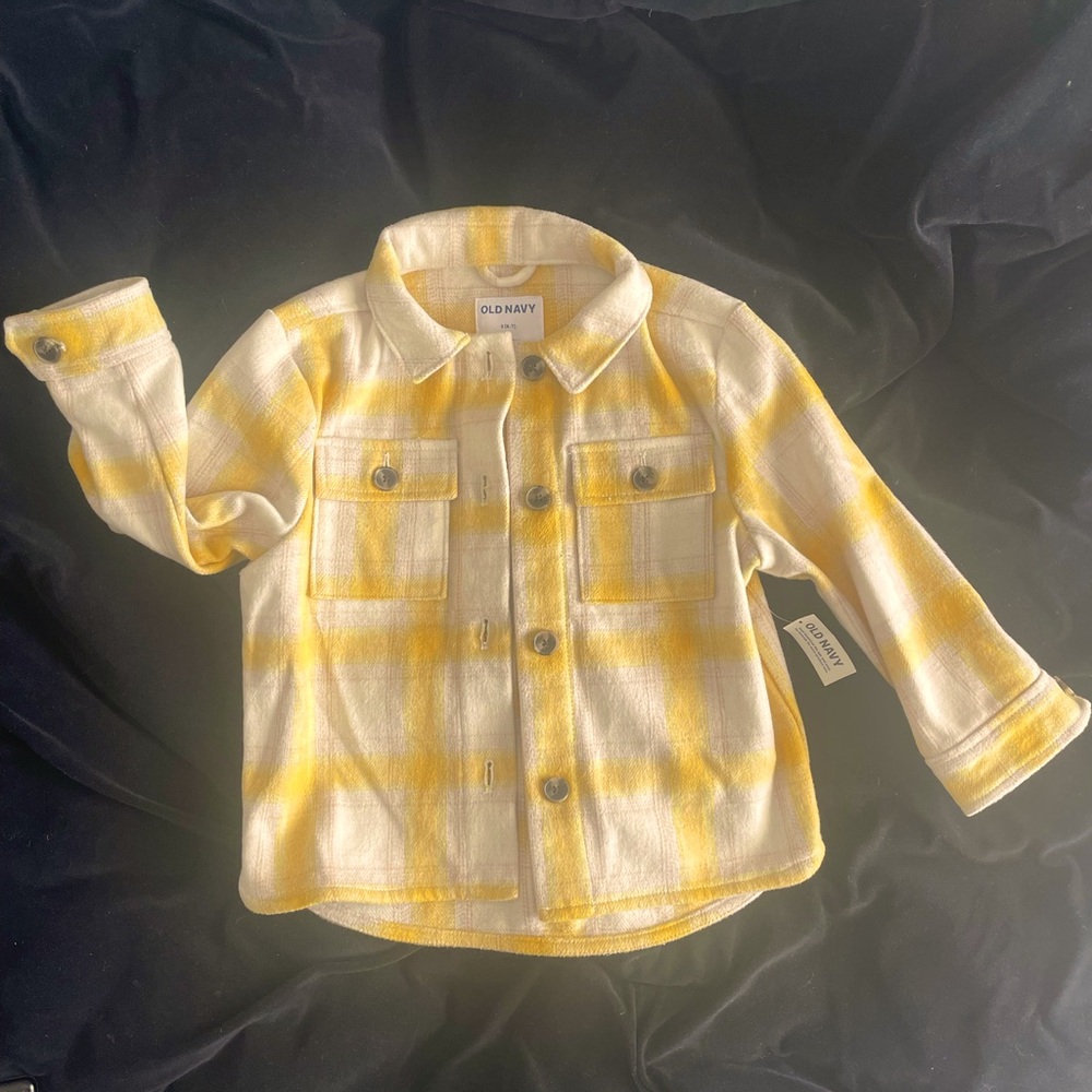 Kids S 6/7 - yellow plaid flannel jacket